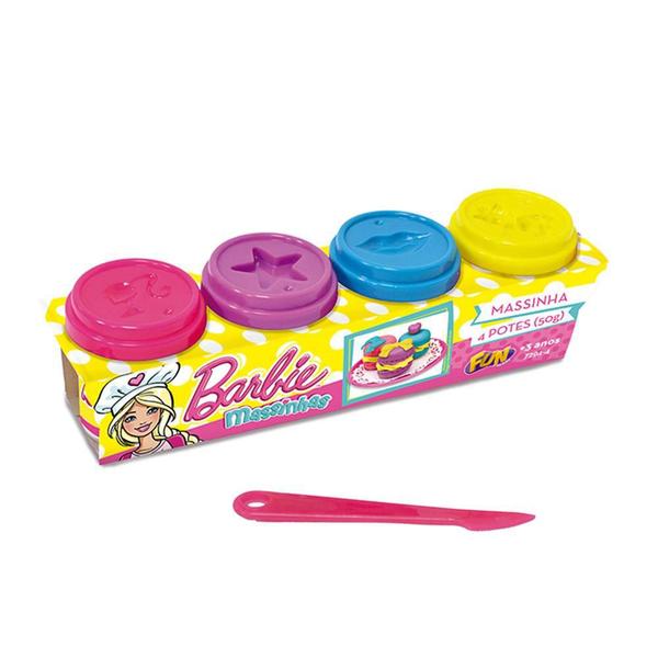 Conjunto Barbie Massinha com 4 Potes 50g - Fun Divirta-Se