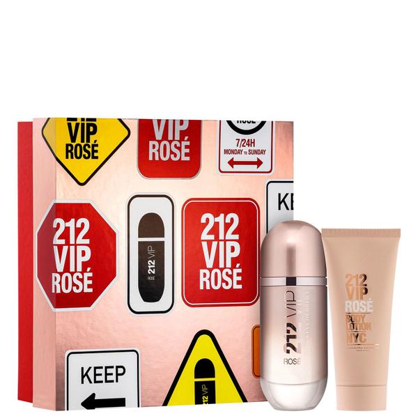 Conjunto Carolina Herrera 212 VIP Rosé - Perfume 80ml + Loção Corporal 100ml