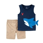 Conjunto Carter's - Camiseta Regata e Shorts Estampa Tubarão