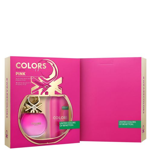 Conjunto Colors Pink Deo Benetton Feminino - Eau de Toilette 80ml + Desodorante 150ml
