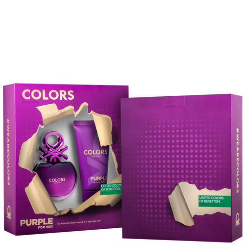 Conjunto Colors Purple Benetton Feminino - Eau de Toilette 80ml + Loção Corporal 75ml