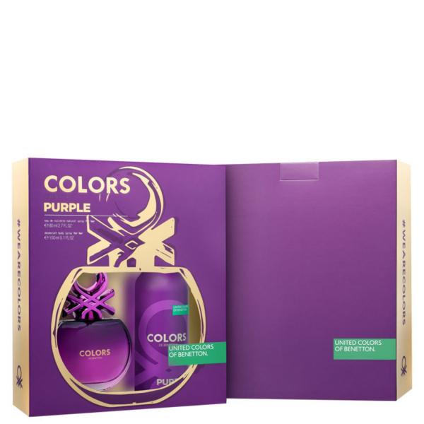 Conjunto Colors Purple Deo Benetton Feminino - Eau de Toilette 80ml + Loção Corporal 150ml