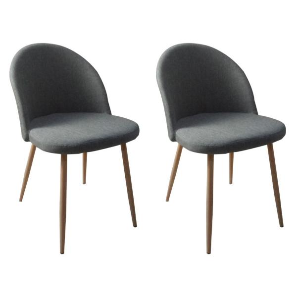 Conjunto com 2 Cadeiras Juno Cinza - Mobly