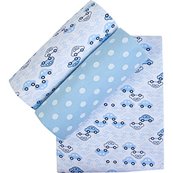 Conjunto Cueiro Papi Composê Estampado Azul - Papi Têxtil