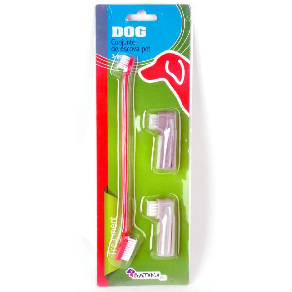 Conjunto de Escovas de Dentes Pet 3 Pc Batiki 38994