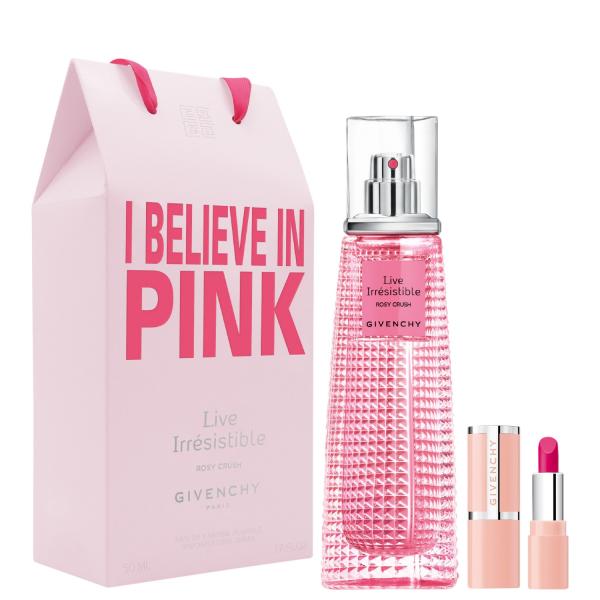 Conjunto Live Irrésistible Rosy Crush Givenchy Feminino - Eau de Parfum 50ml + Mini Batom Le Rose Perfecto