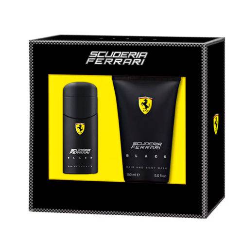 Conjunto Masculino Scuderia Ferrari Black Edt 30ml + Gel de Banho 150ml