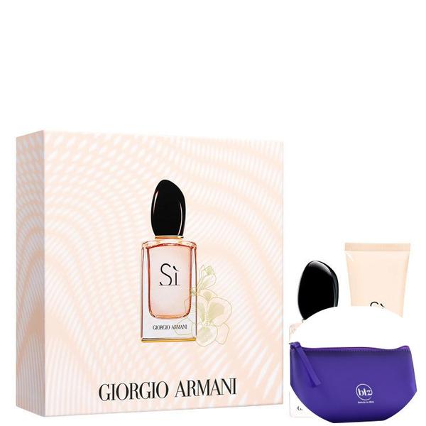 Conjunto Sì Giorgio Armani Lait Feminino - Eau de Parfum 30ml + Leite Corporal 75ml+Necessaire Roxo