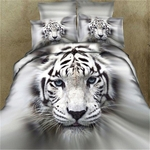 Cool 3D Tiger cabeça de impressão Tema Jogo de Cama Quilt Capa Fronhas Housewarming decoração do presente 3pcs / 4pcs