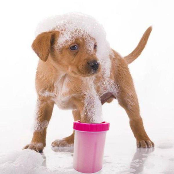 Copo Cachorro Limpador Limpa Patas Patinhas Pet Banho Higiene Rosa - Canitlimports