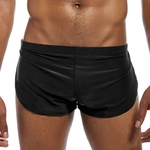 Cor Sólida Meados De Ascensão Men Boxers Briefs Underwear Elastic Underwear Respirável