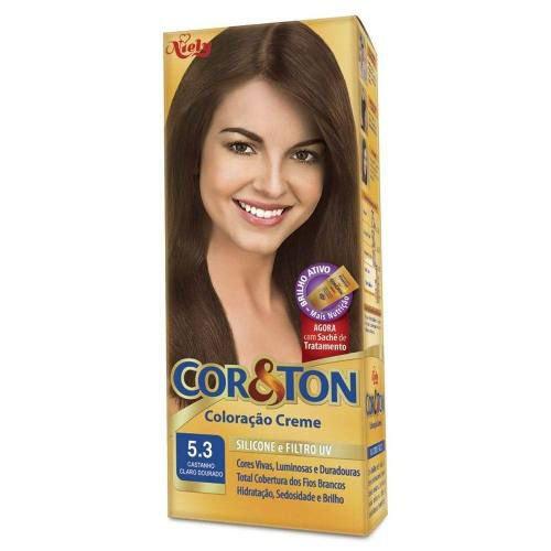 Cor Ton Tinta 5.3 Castanho Claro Dourado 50g (Kit C/06)