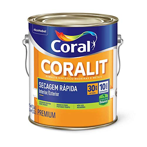 Coral Coralit Secagem Rápida Zero Odor Acetinado 3,6 Litros Branco