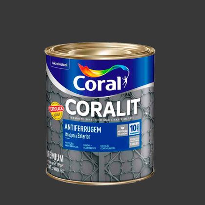 Coralit Esmalte Sintético Antiferrugem 900ml - Escolha a Cor Preto 900ml