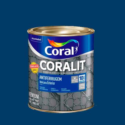 Coralit Esmalte Sintético Antiferrugem Tabaco 900ml Azul Del Rei