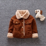 Amyove Lovely gift Corduroy lapela casaco quente Cotton Coats Crianças Boy Jacket Casaco para meninos das meninas Casacos Corduroy