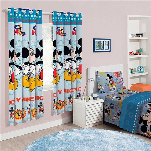 Cortina Infantil Decorativa - 2,00X1,80M - Mickey Fun - Disney - Santi...