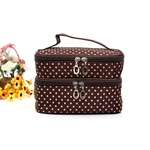 Ondas de Double Layer Makeup Travel Bag portátil Maquiagem Cosmetic Bag Gostar