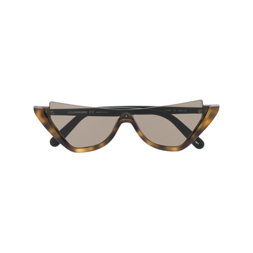 Courrèges Eyewear Óculos de Sol Geométrico - Preto