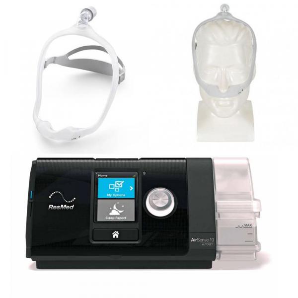 CPAP S10 AirSense AutoSet com Umidificador - Resmed + Máscara Cpap Bipap Nasal DreamWear - Philips Respironics