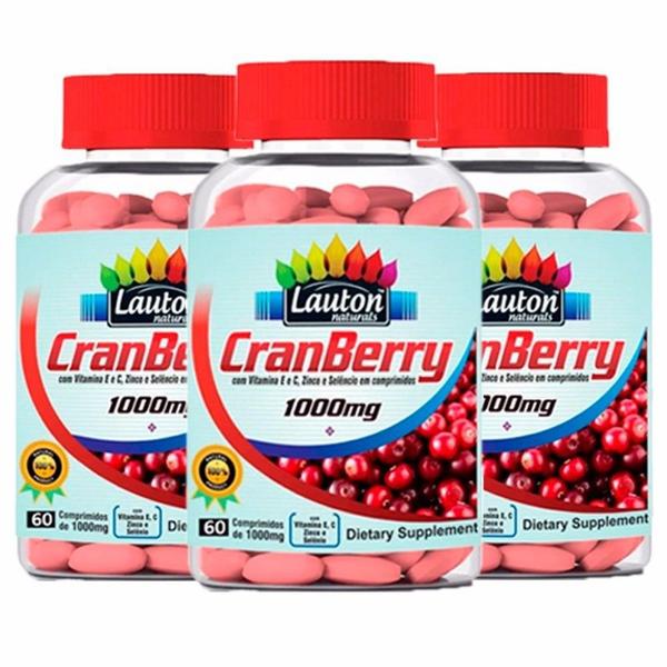Cranberry 1000mg - 3 Un de 60 Comprimidos - Lauton - Lauton Nutrition