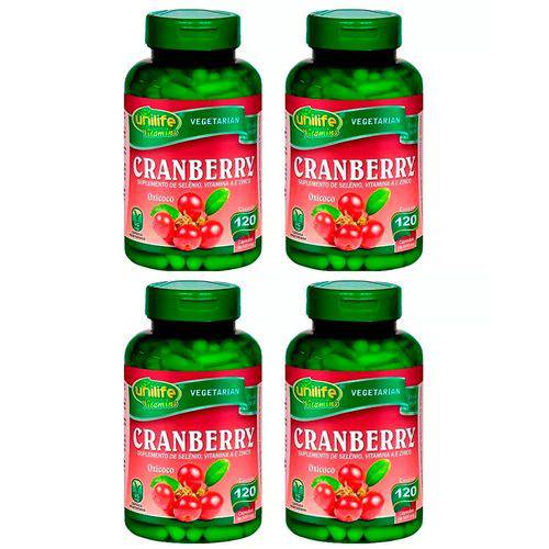 Cranberry 500mg - 4 Un de 120 Cápsulas - Unilife