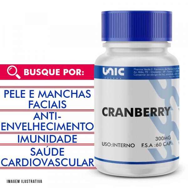 Cranberry Extrato Seco 300mg 60 Cáps - Unicpharma