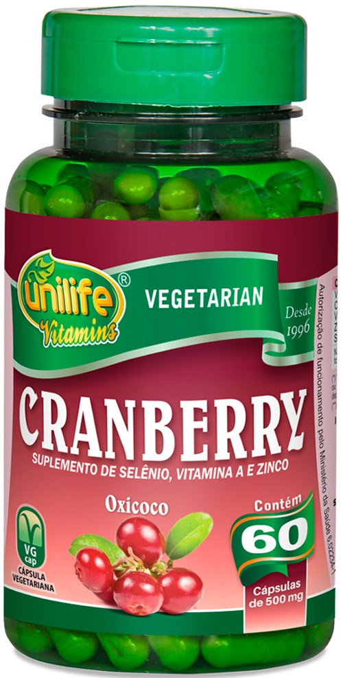 Cranberry Oxicoco Unilife 60 Capsulas 500mg