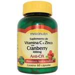 Cranberry + Vitamina C E Zinco - Antiox - 60 Cápsulas - Maxinutri