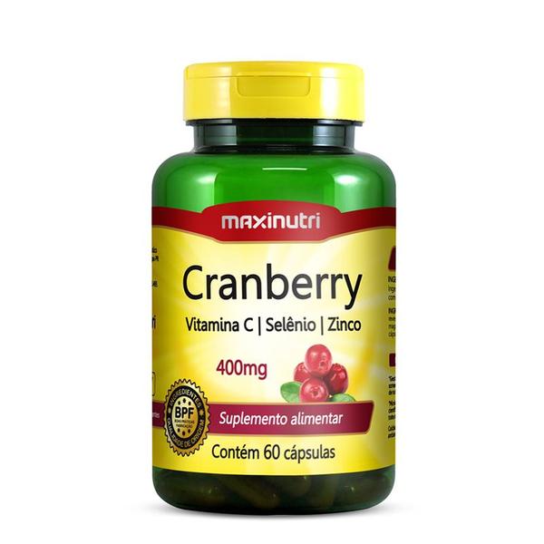 Cranberry + Vitamina C Selênio e Zinco 400mg 60 Cápsulas - Maxinutri