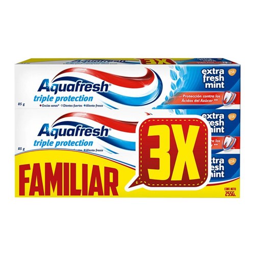 Crema Dental Extra Fresh Aquafresh 3 Unid, 85 G