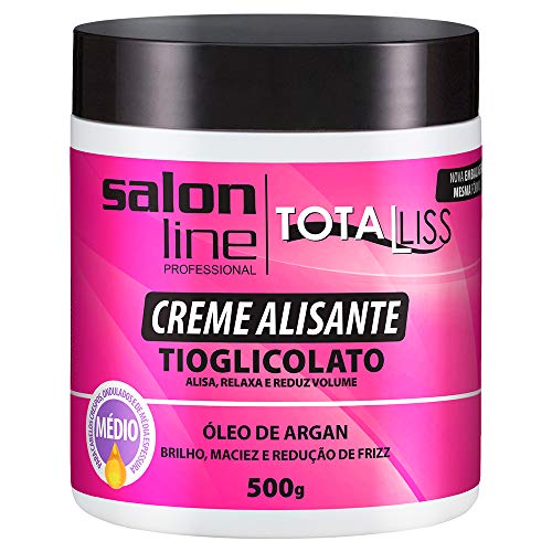 Creme Alisante - Argan Oil Médio, 500 Gr, Salon Line