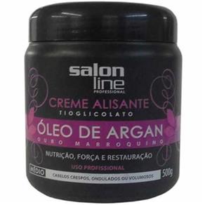 Creme Alisante Salon Line Óleo de Argan Médio 500G