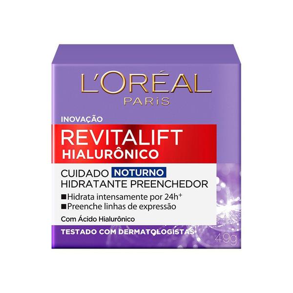 Creme Anti Idade Facial Noturno L'oréal Paris Revitalift Hialurônico 49ml - Loreal
