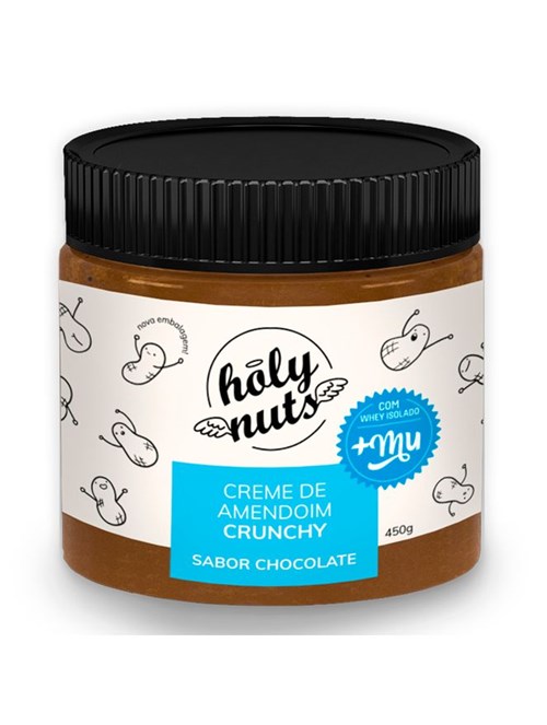 Creme de Amendoim Crunchy Sabor Chocolate Holy Nuts 450g