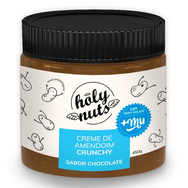 Creme de Amendoim Crunchy Sabor Chocolate Holy Nuts 450g