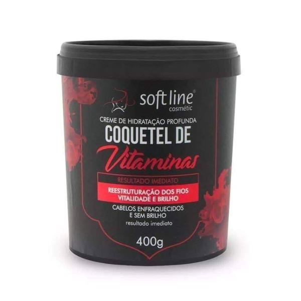 Creme de Hidratação Profunda Coquetel de Vitaminas - 400g - Soft Line Cosmetic