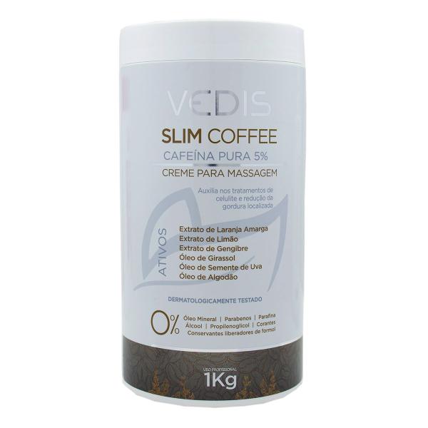 Creme de Massagem Cafeina Pura Slim Coffee 1Kg Vedis