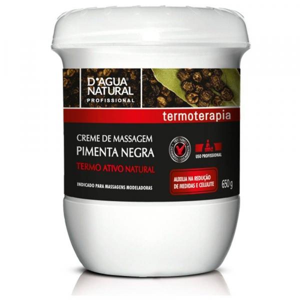 Creme de Massagem DÁgua Natural Pimenta Negra - 650g - Dagua Natural