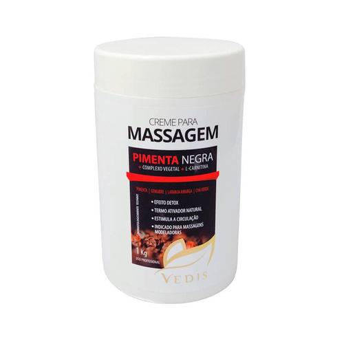 Creme de Massagem Termo Ativador Pimenta Negra Vedis - 1kg