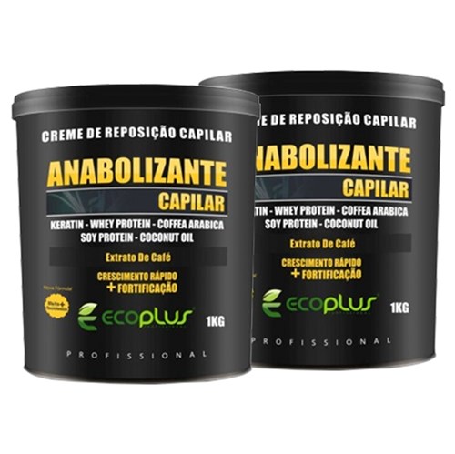 2 Creme de Reposição Anabolizante Capilar Ecoplus 1kg