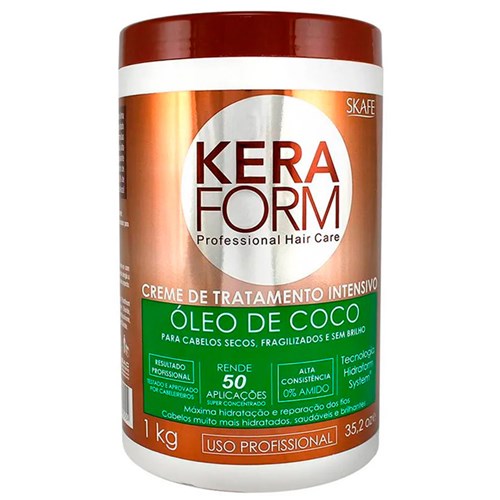 Creme de Tratamento Intensivo Keraform Skafe - Óleo de Coco 1000G