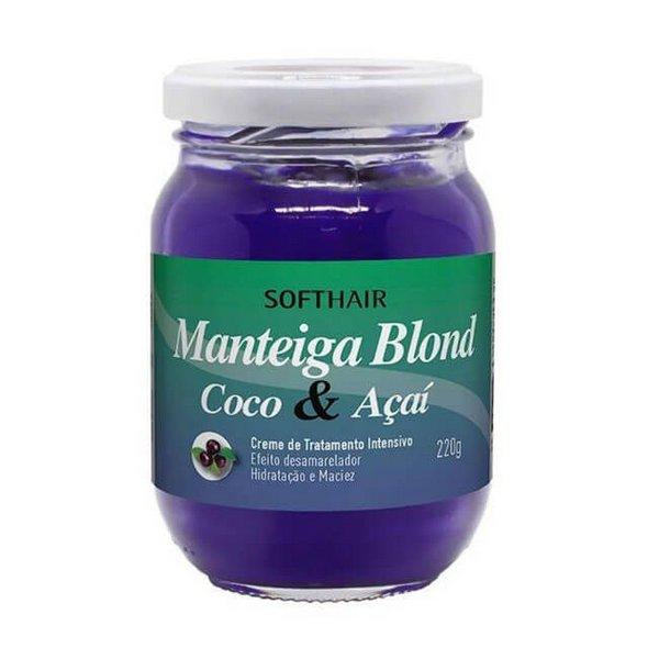 Creme de Tratamento Intensivo Manteiga Blond de Coco e Açai 220g - Soft Hair