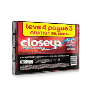 Creme Dental Close Up Red Hot 90g Leve 4 Pague 3