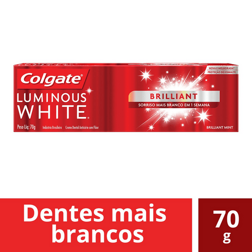 Creme Dental Colgate Luminous White Brilliant Mint 70g Creme Dental Colgate Luminous White Esmalte Brilhante 70 G