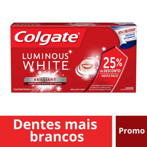 Creme Dental Colgate Luminous White 3x70g