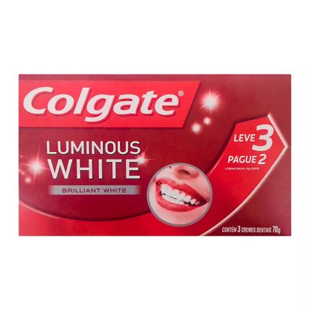 Creme Dental Colgate Luminous White Leve 3 Pague 2 70g Cada
