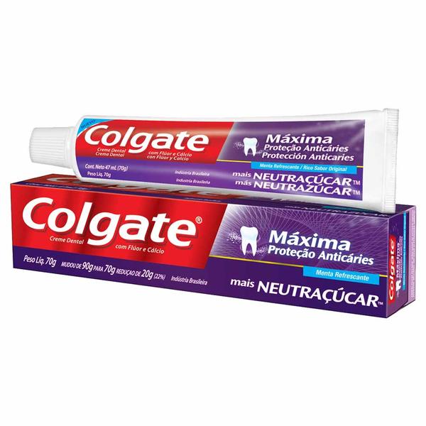 Creme Dental Colgate Maxima Proteção Anticarie Neutraçucar 70g