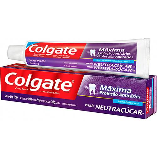 Creme Dental Colgate Máxima Proteção Anticáries Neutraçúcar 70g