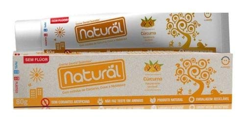 Creme Dental Curcuma Orgânico Natural Vegan S Fluor - 80g